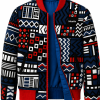 Geometric Print Bomber Jacket