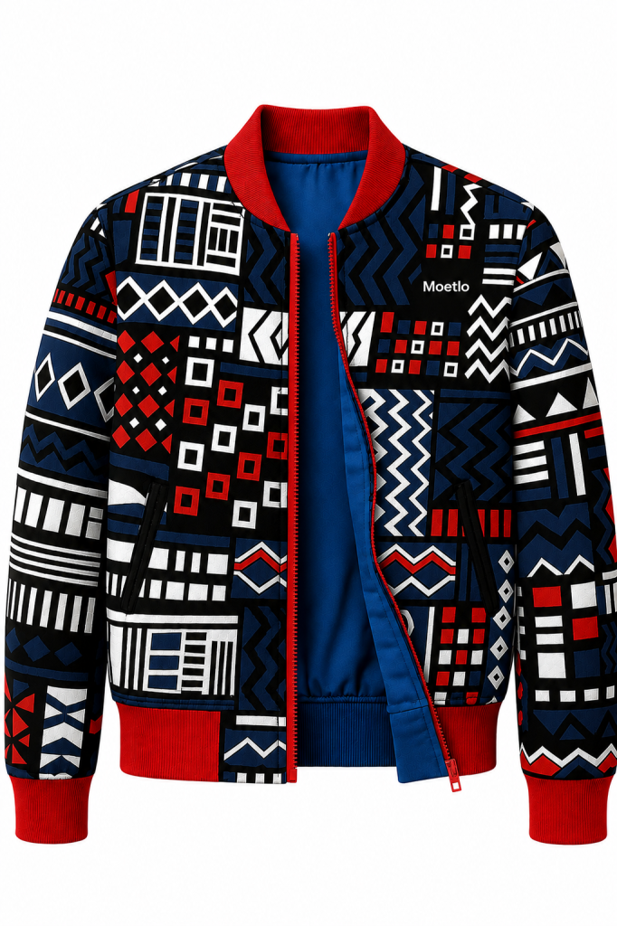 Geometric Print Bomber Jacket