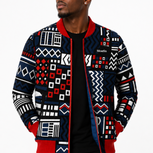 Geometric Print Bomber Jacket