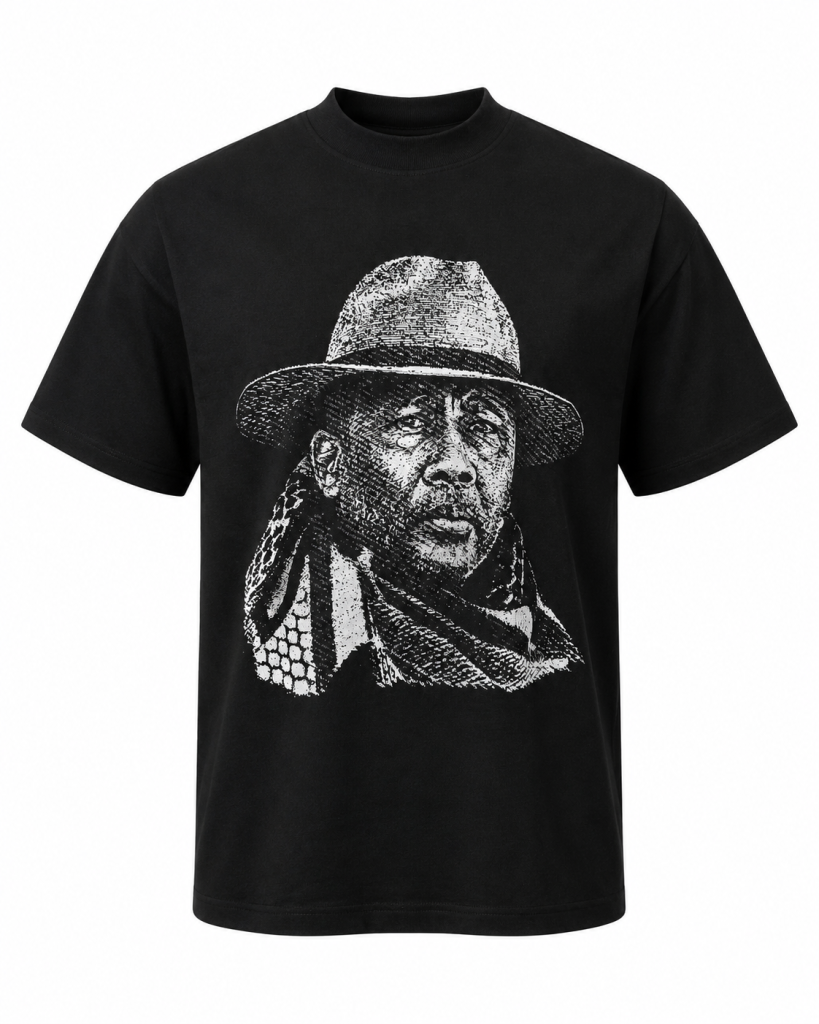 Moetlo King Letsie III Heritage T-Shirt - monochrome portrait tee, view 1
