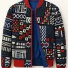 Geometric Print Bomber Jacket